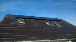 Buderus Solarkollektoren 9,5 qm, Quermontage; Einfamilienhaus, Blaufelden  © Sebastian Weigel